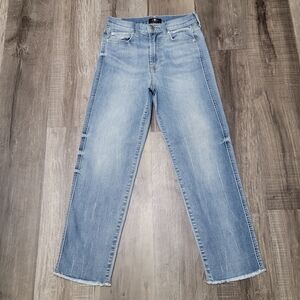 7 For All Mankind High Waist Cropped Straight Jeans